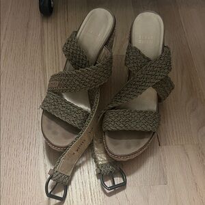 Stuart Weitzman Olive Woven Sandals